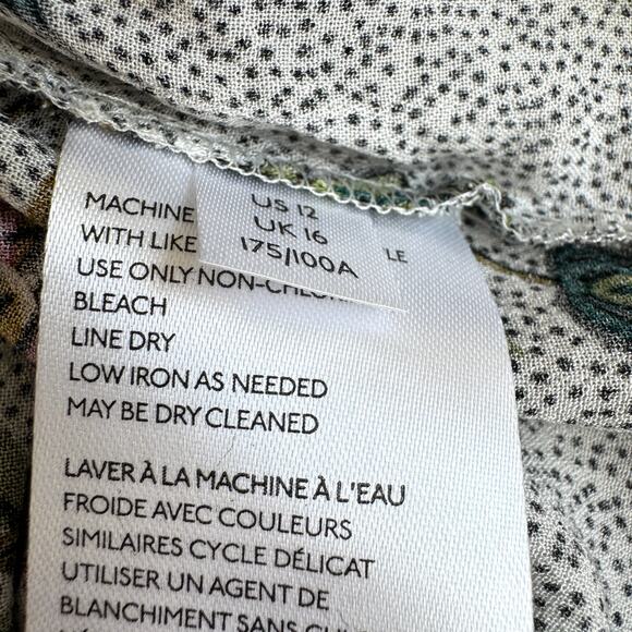 Anthro Maeve Womens Janie Peasant Blouse Top Size 12 Floral Lace Flowy Boho - Picture 7 of 9